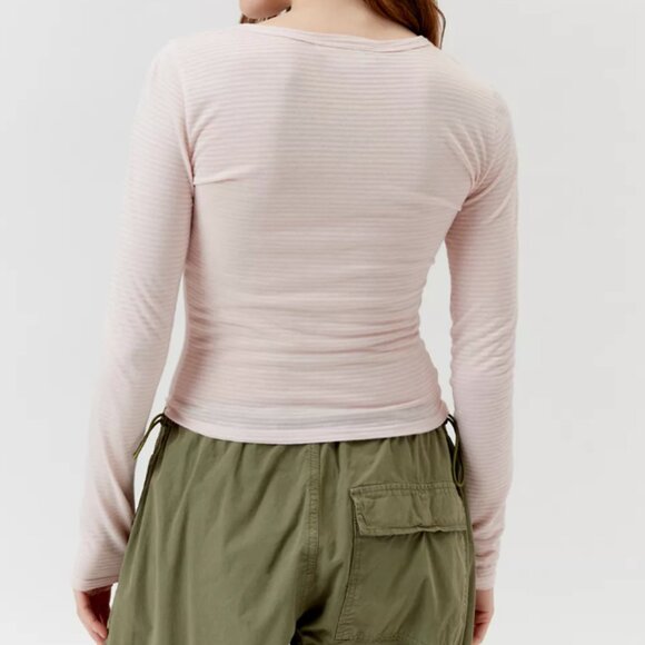 NWOT Urban Outfitters Urban Renewal Remnants Striped Long Sleeve Baby Tee Small - Picture 2 of 7